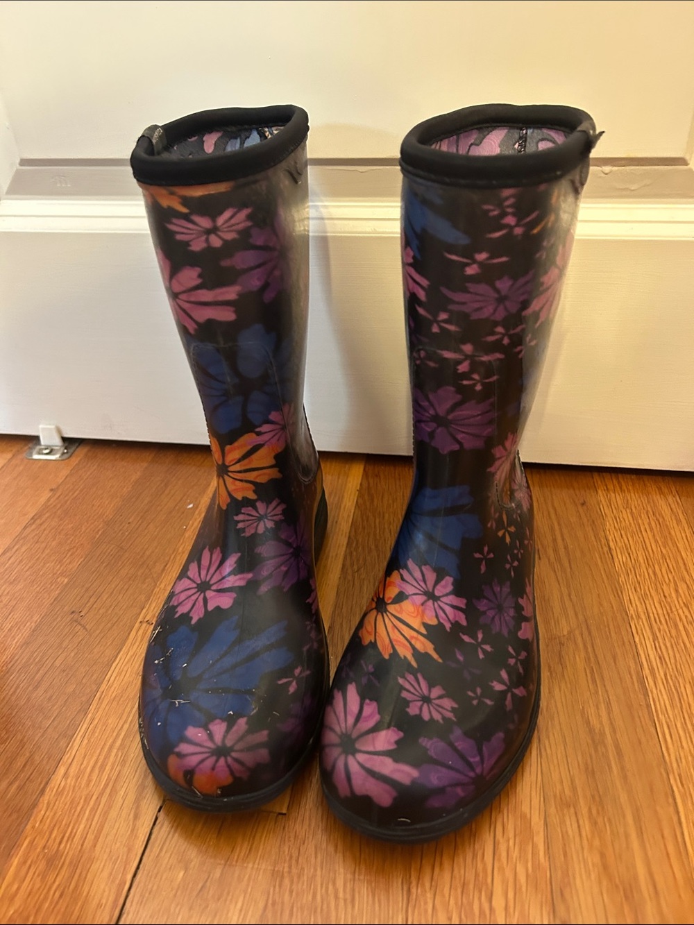 Sloggers Waterproof Tall Rain Boots Garden Outdoor Floral Made in the USA Size 7